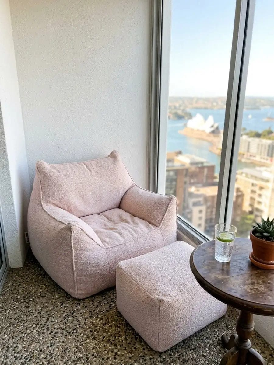 Customer photo review of DODO BEAN BAG - TEDDY FLEECE BLUSH
