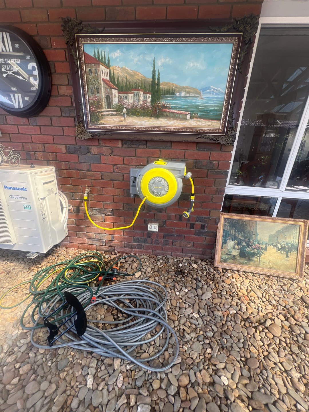 Customer photo review of 30m Retractable Garden Hose Reel.. Fully Installed