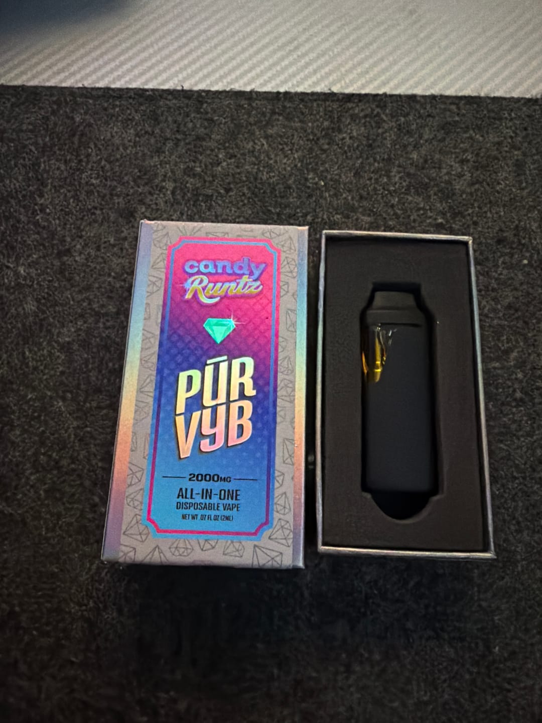 Customer photo review of PUR VYB - 2G THCa Live Resin Candy Runtz - Hybrid