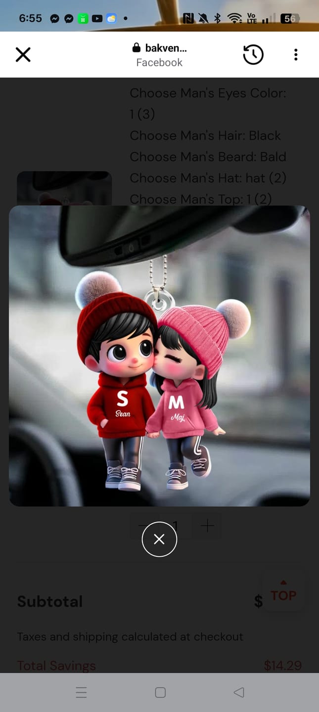 Customer photo review of Cute Cartoon Couple Walking Personalized Ornament