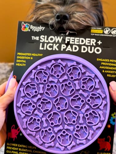 Customer photo review of Slow Feeder - Lick Pad Combo