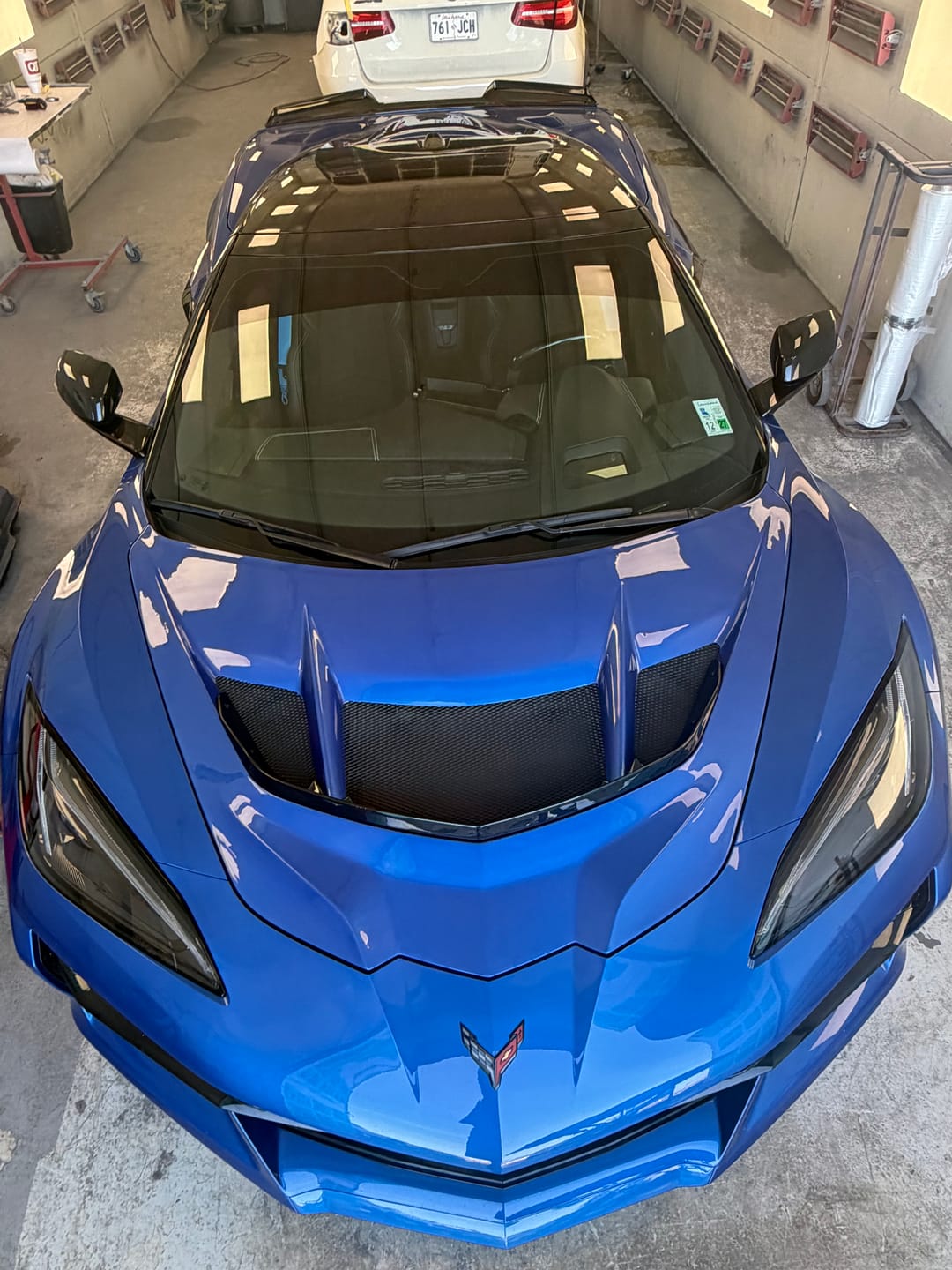Customer photo review of Corvette C8 ZR1 MATTE BLACK Front Bumper Vented Extractor Hood