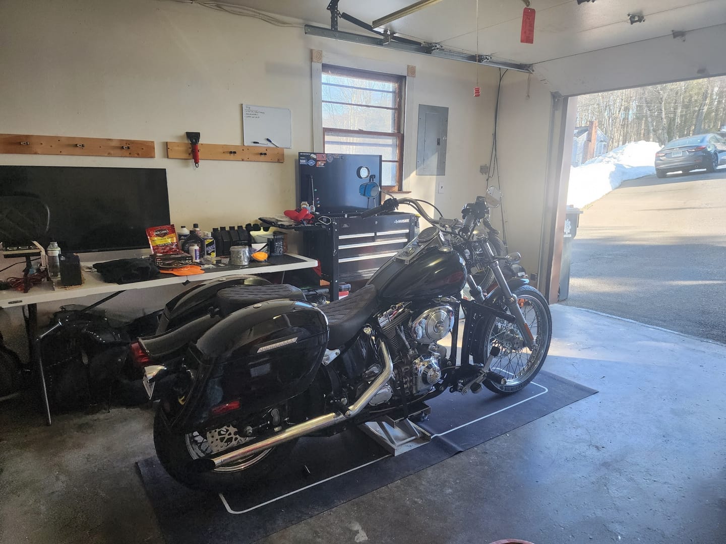 Customer photo review of 44L - Lamellar Stallion Extra Large Painted Motorcycle Hard Saddlebags for Harley Softail Standard FXST/I