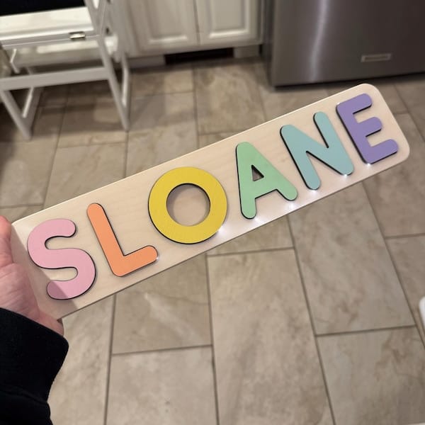 Customer photo review of Personalized Wooden Name Puzzle