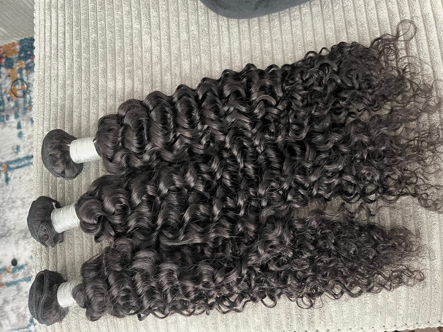Customer photo review of Spanish Curl Weft Bundles Human Hair