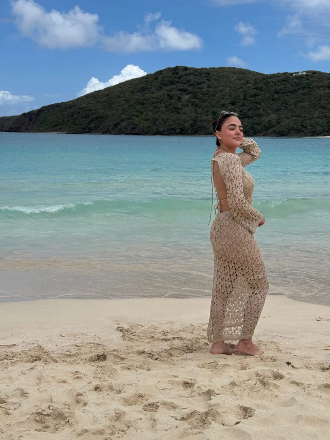 Customer photo review of Grace Hollow Maxi Beach Dress