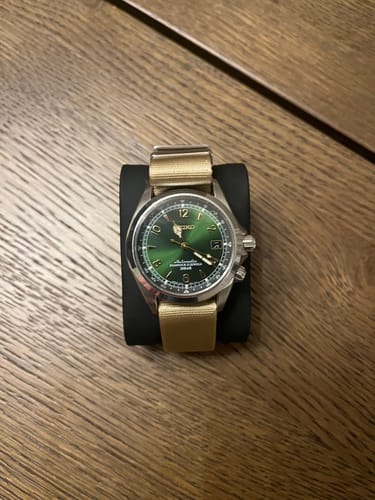 Customer photo review of Beige Nylon Watch Strap