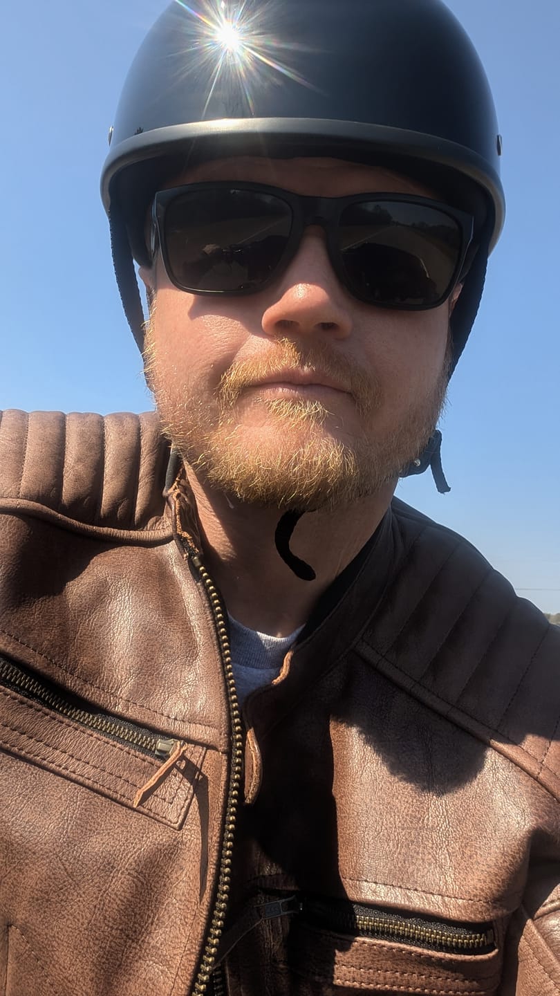 Customer photo review of Lightweight SOA Style DOT Beanie Helmet / Gloss Black