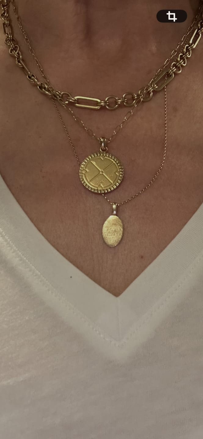 Customer photo review of Engravable Compass Necklace
