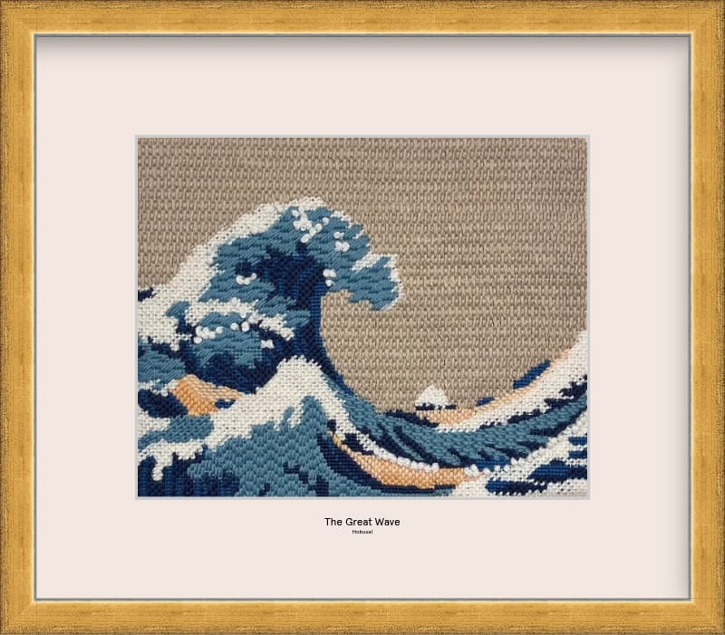 Customer photo review of The Great Wave Needlepoint Kit