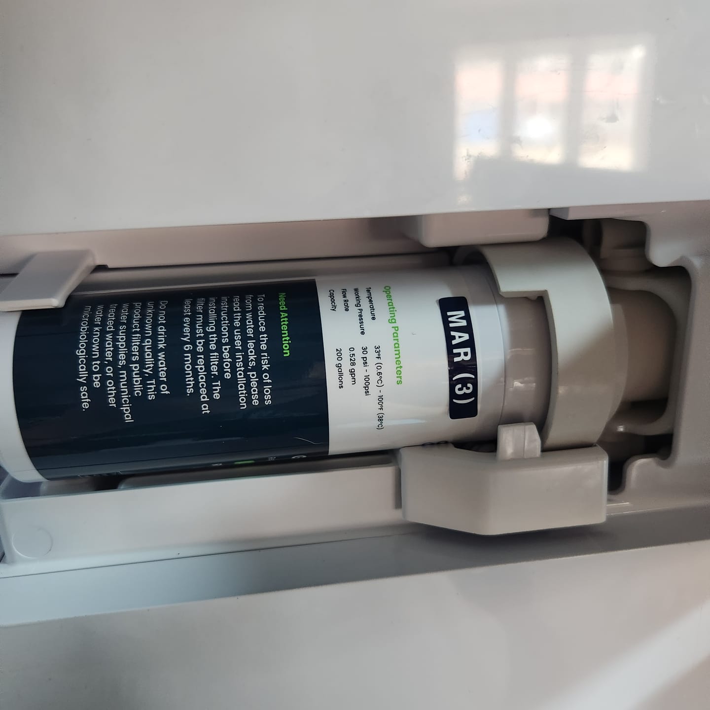 Customer photo review of GlacierFresh Replacement for GE XWFE Water Filter - NSF Certified with RFID Chip