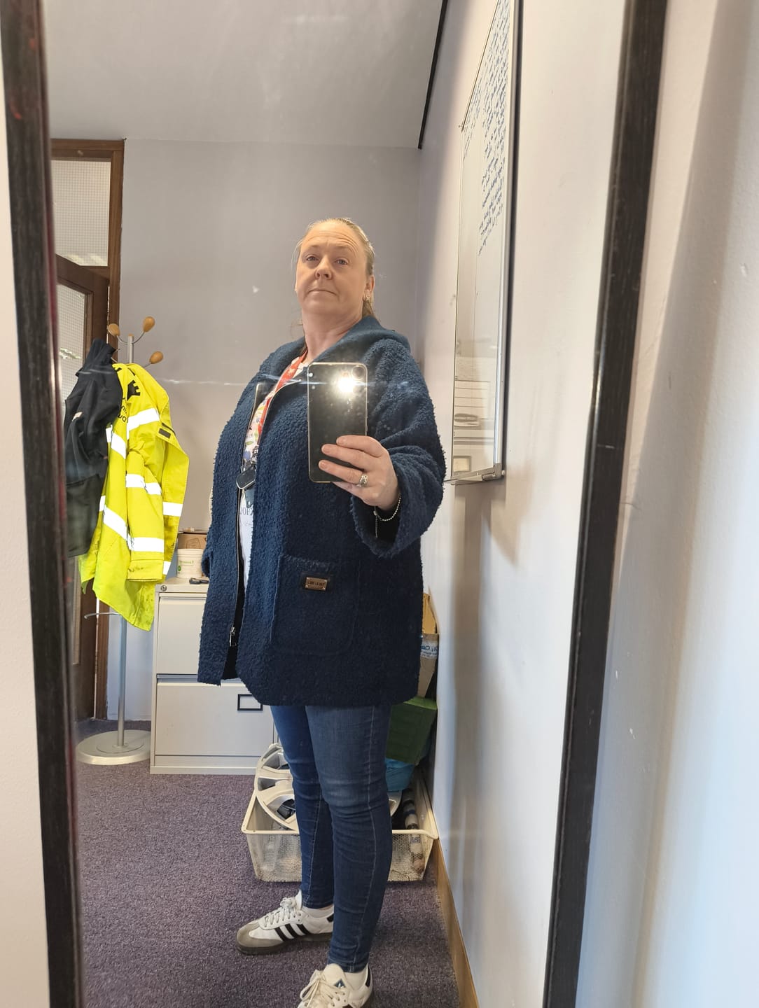 Customer photo review of Kylie Navy Hooded Coatigan