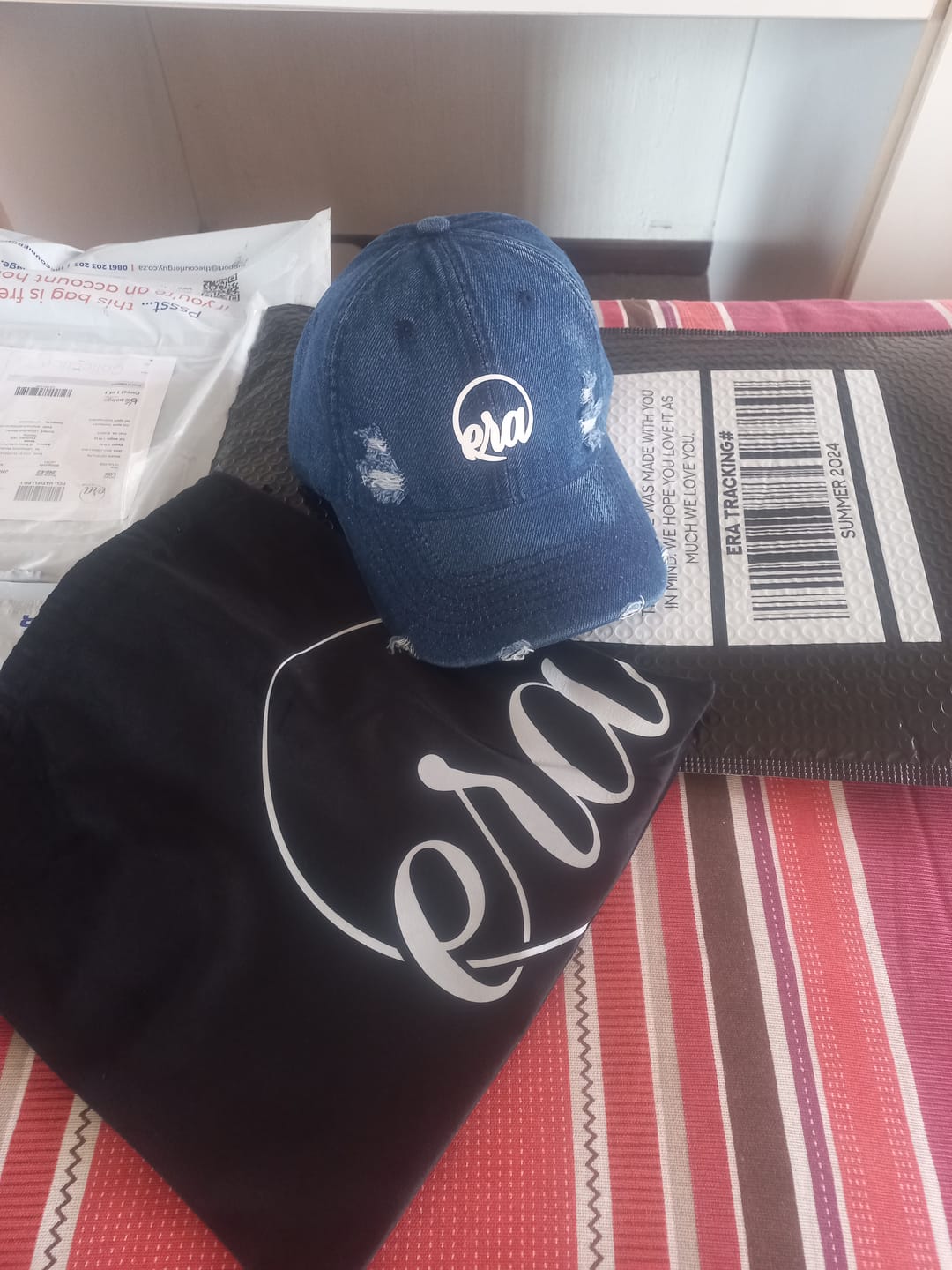 Customer photo review of Era Distressed Denim Cap