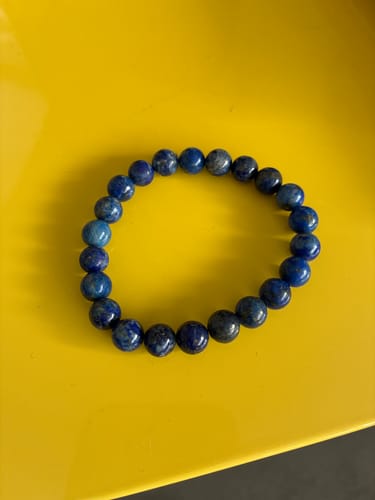 Customer photo review of Bracelet en perles de lapis-lazuli 8mm