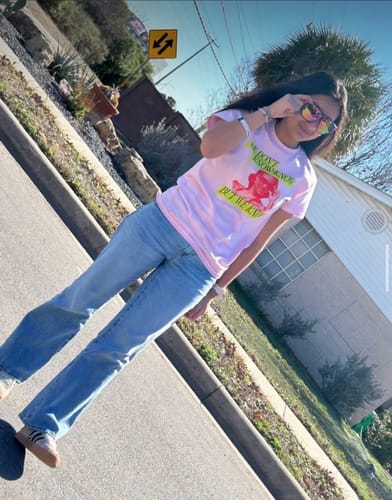 Customer photo review of We Know Neon T-Shirt