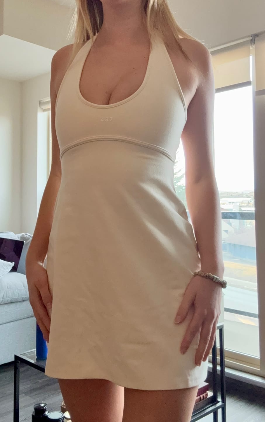 Customer photo review of The Halter Play Dress / Cream