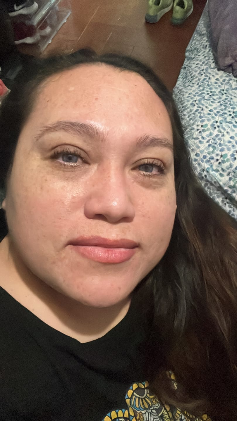 Customer photo review of Cyrene Gray Prescription Colored Contact Lenses