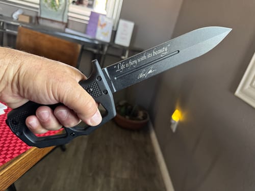 Customer photo review of Life Is Fiery With It's Beauty Trench War Dagger