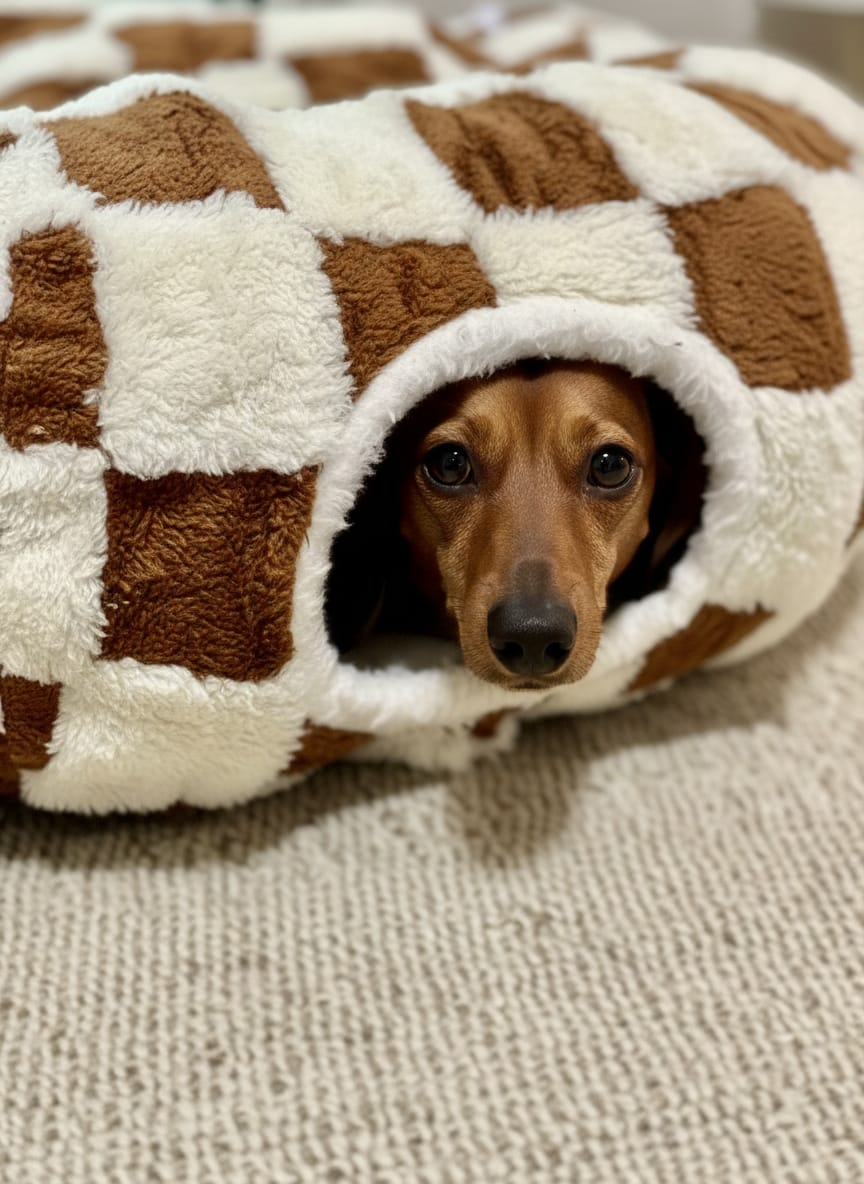 Customer photo review of Dachshund Tunnel Bed