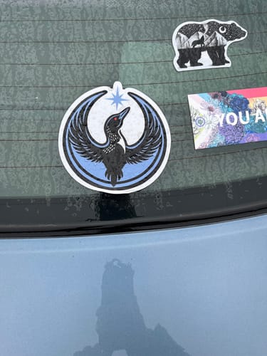 Customer photo review of Minnesota Strong Rebel Loon Comfy Crew Sweatshirt