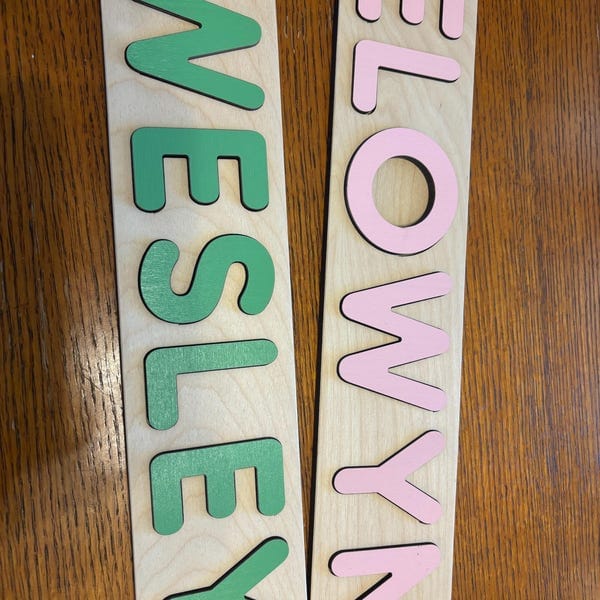 Customer photo review of Personalized Wooden Name Puzzle