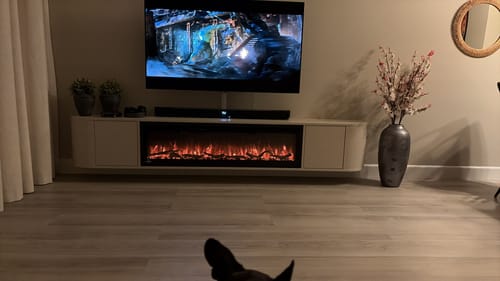 Customer photo review of Nova haardmeubel curved zwevend beige 240 cm