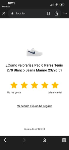 Customer photo review of Paq 6 Pares Tenis 270 Blanco Jeans Marino 23/26.5