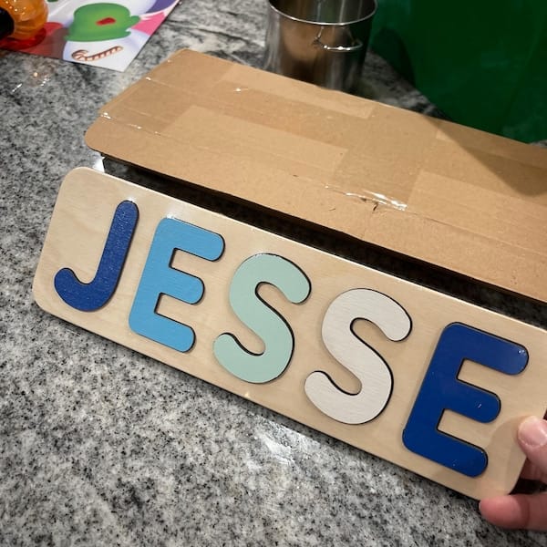 Customer photo review of Personalized Wooden Name Puzzle