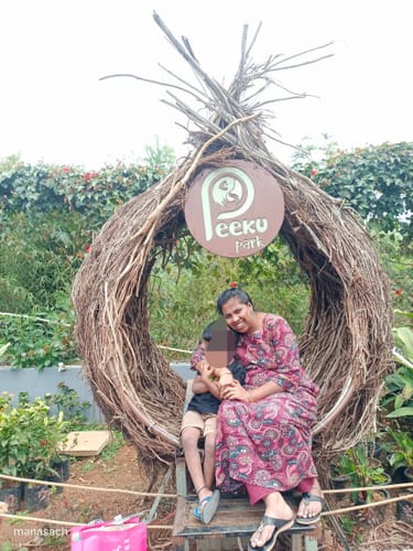 Customer photo review of Maroon and Gold Printed Festive Maxi