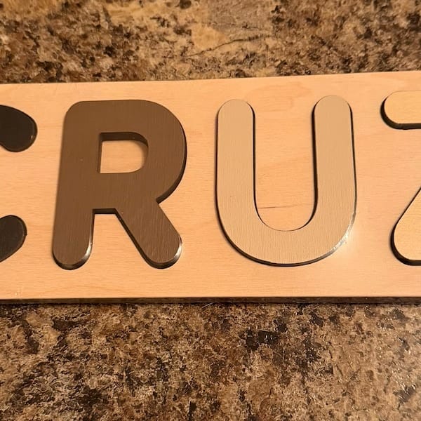 Customer photo review of Personalized Wooden Name Puzzle