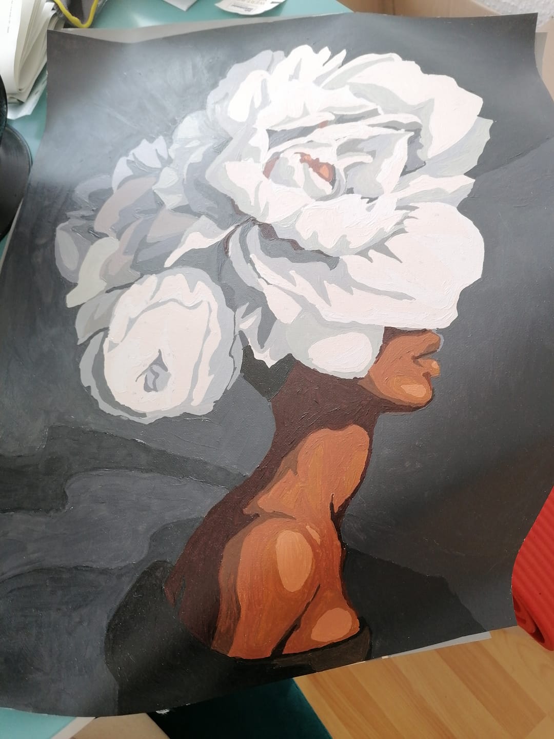 Customer photo review of Malen nach Zahlen - Frau mit Blumenhaar