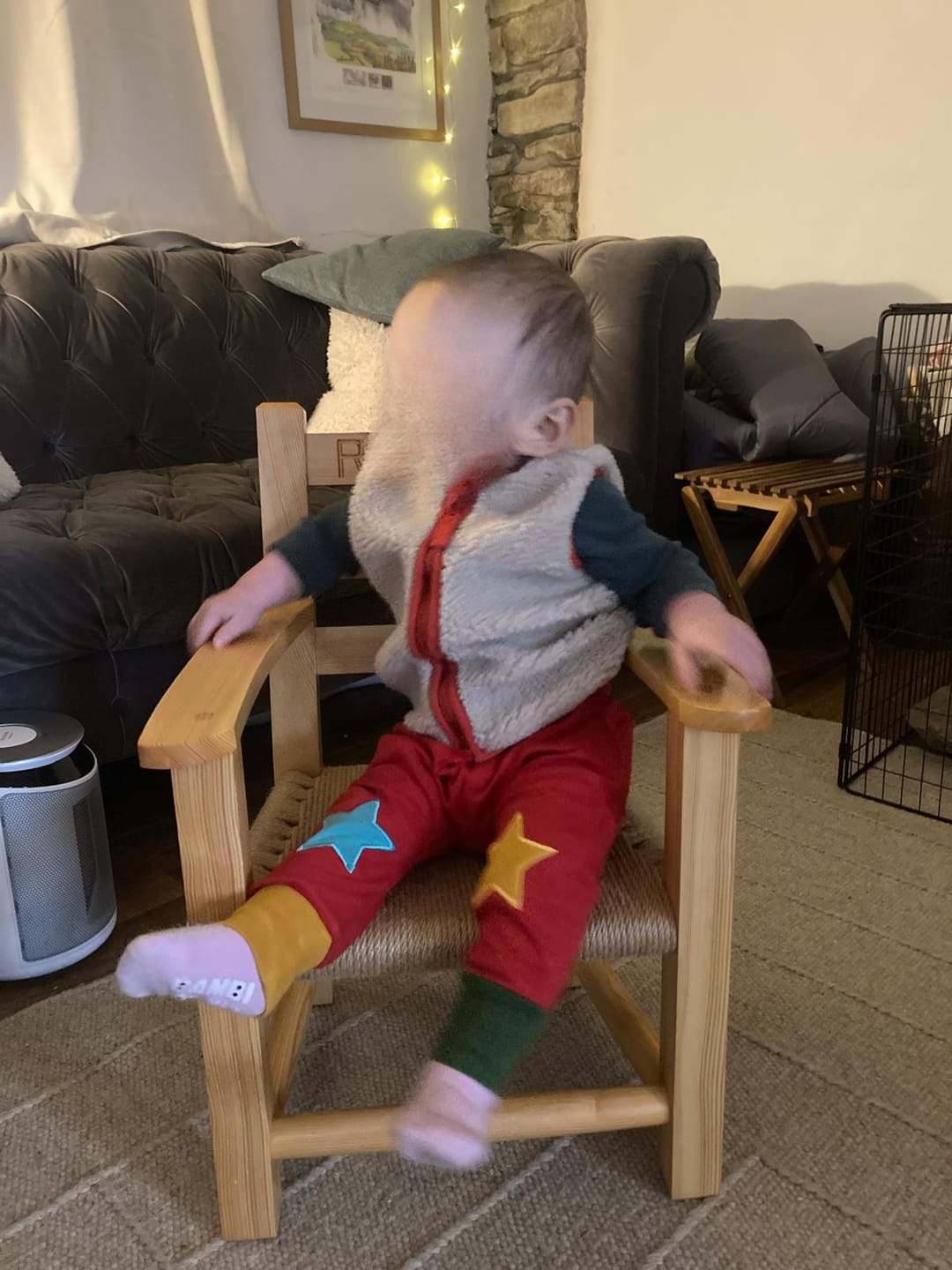 Customer photo review of Red Knee Patch Star Joggers