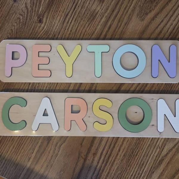 Customer photo review of Personalized Wooden Name Puzzle