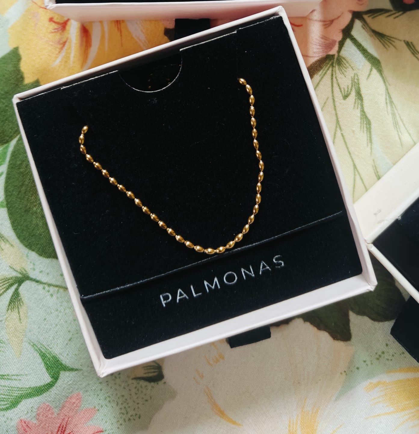 Customer photo review of Gold Beaded Necklace