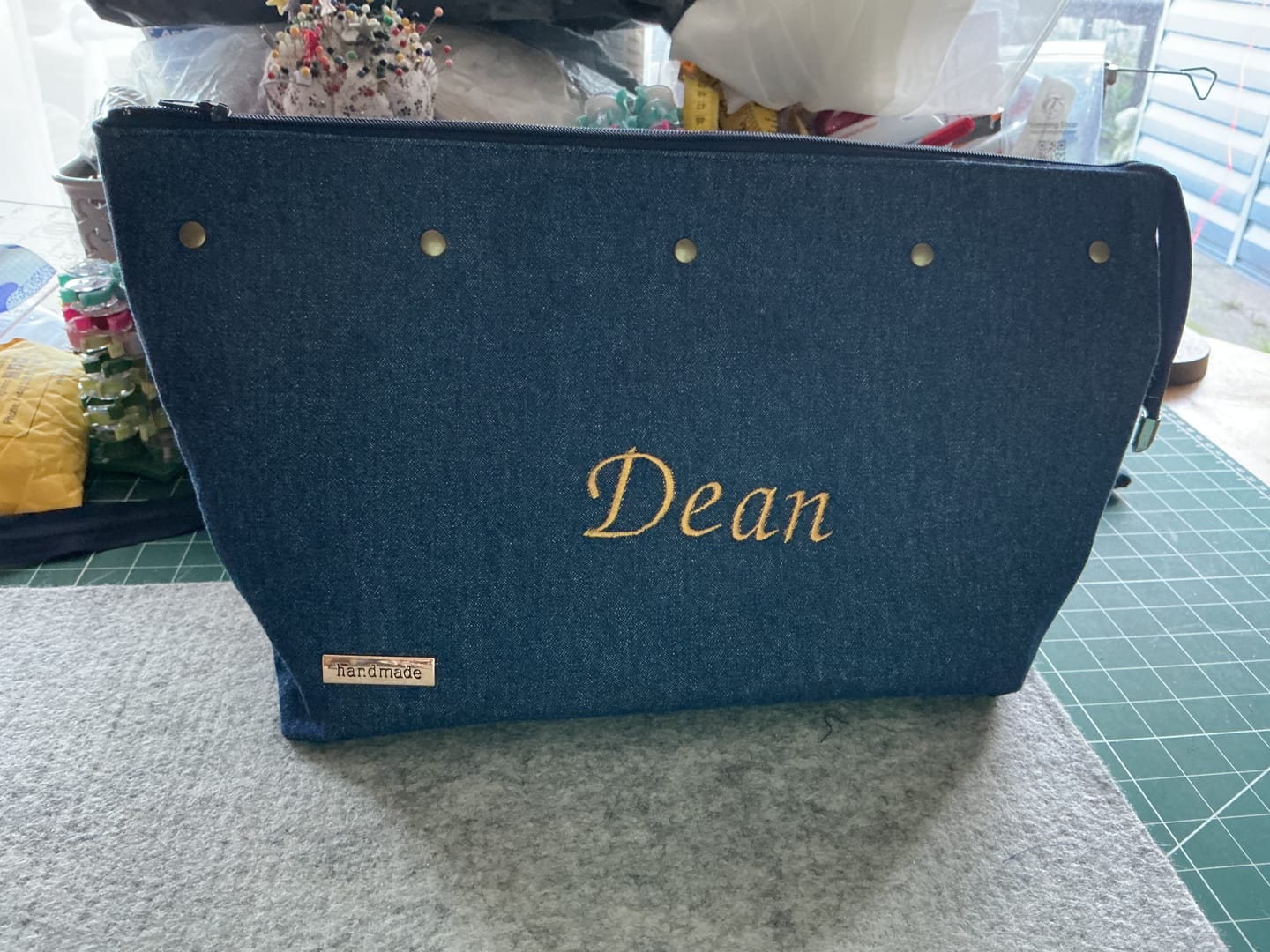 Customer photo review of 8oz Washed Denim Fabric