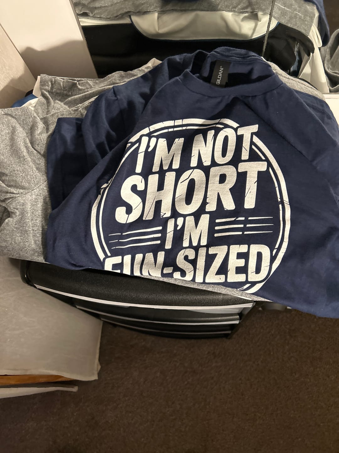 Customer photo review of 'I'M NOT SHORT I'M FUN-SIZED' Funny T-Shirt