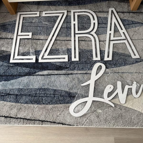 Customer photo review of First & Middle Wooden Name Sign