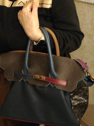 Customer photo review of BORSA GIRASOLE MYSTERY PATCHWORK PELLE