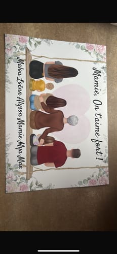 Customer photo review of Affiche Personnalisée - Mamie et Petits-enfants