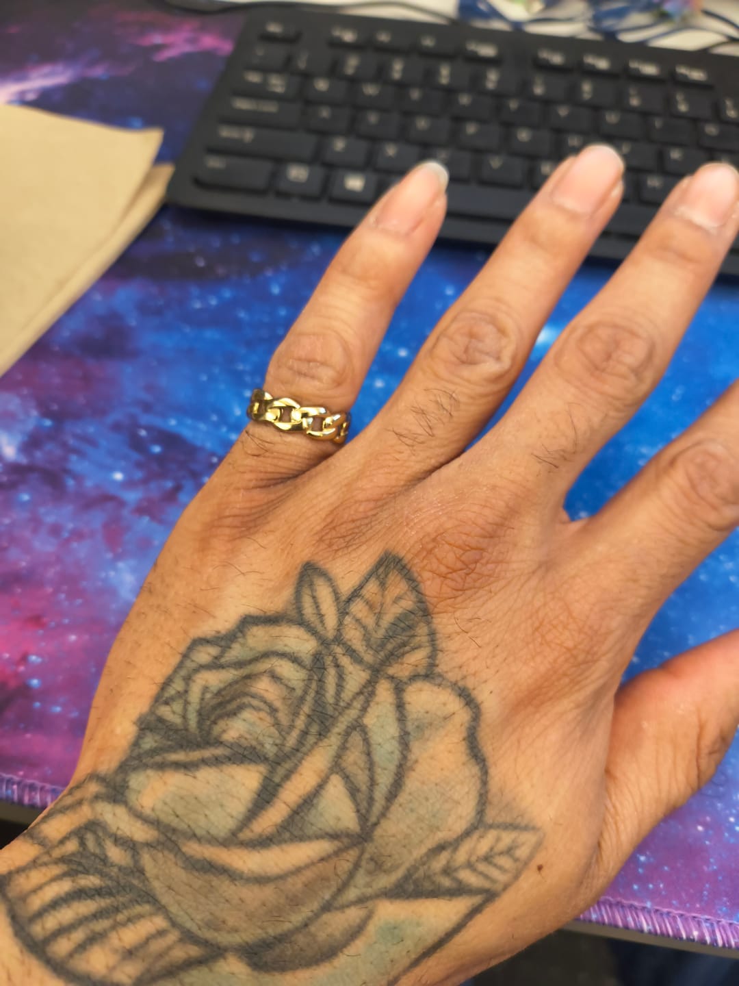 Customer photo review of Cuban Link Ring