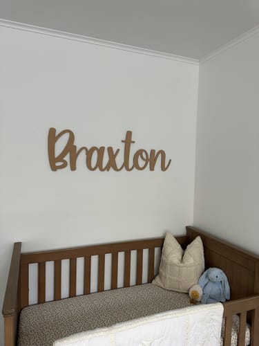 Customer photo review of Wall Name Plaque Free Personalisation Nude