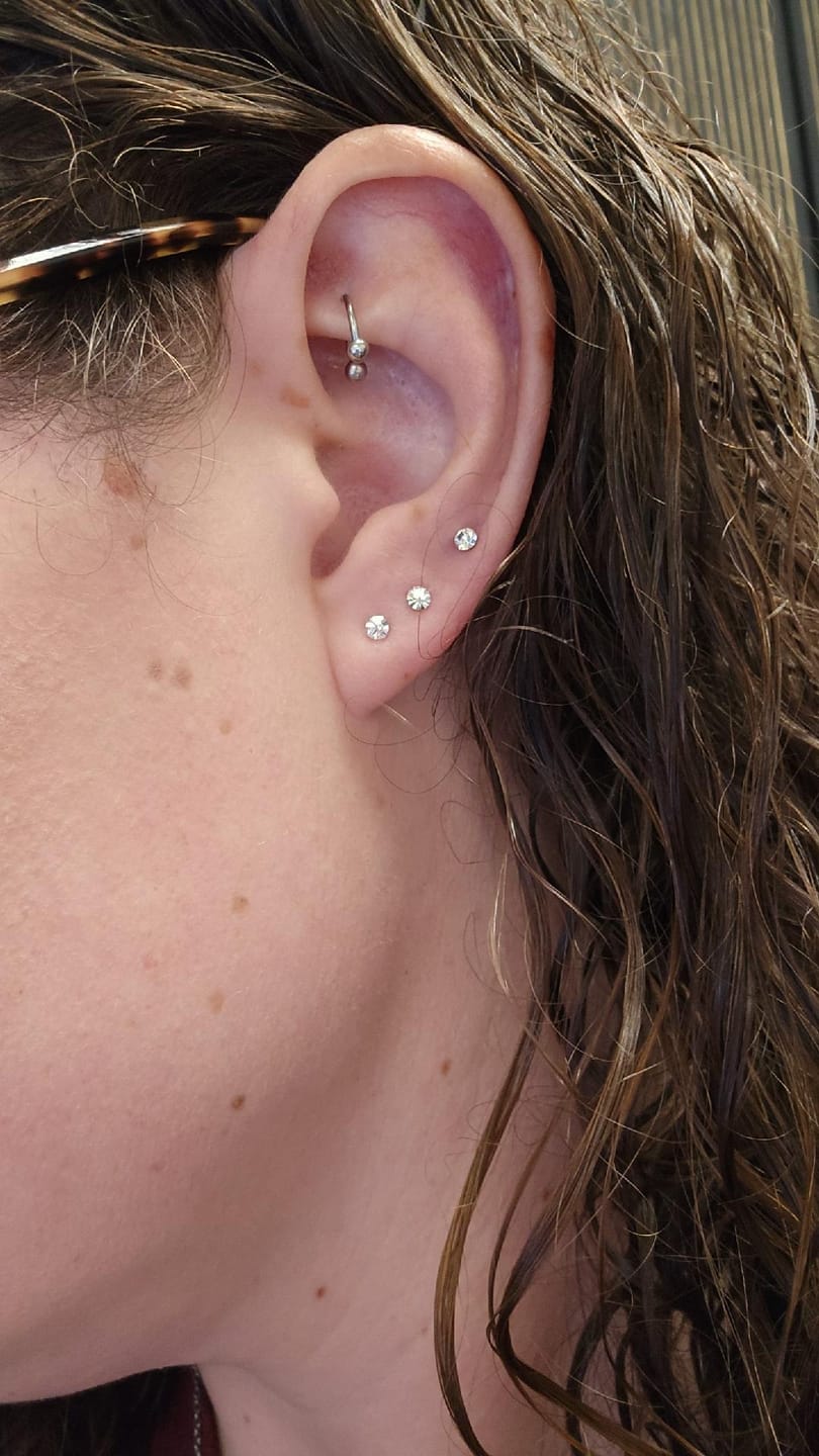 Customer photo review of Petite Faux Diamond Studs