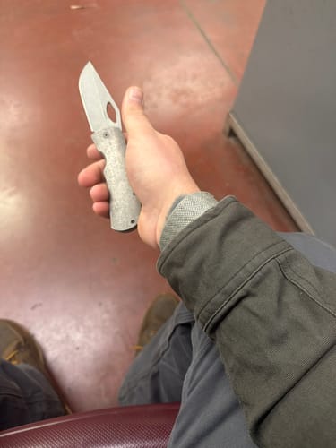 Customer photo review of McNees Dixon Frame Lock Knife, Titanium, Atomic Stonewash MagnaCut Blade & Stonewashed Hardware – Made in USA (1606)