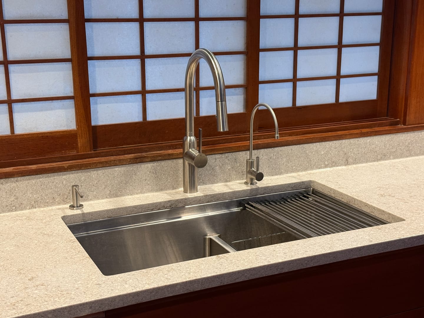 Customer photo review of 34" Undermount Workstation Sink – 16 Gauge Stainless Steel Double Bowl – Reversible – Seamless Drain (5LD34C)