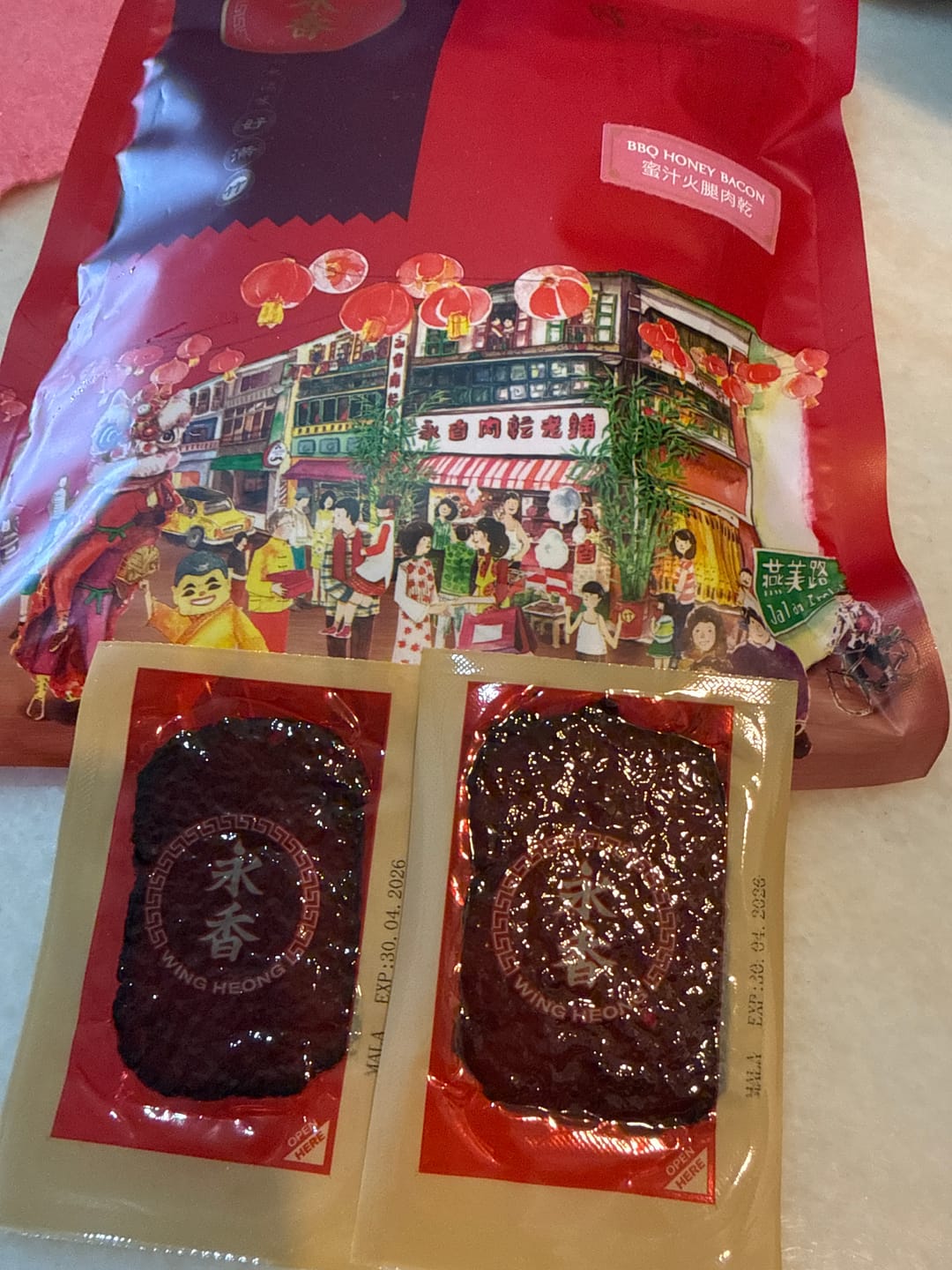 Customer photo review of BITE SIZE BAKKWA - MALA FLAVOUR (100G)