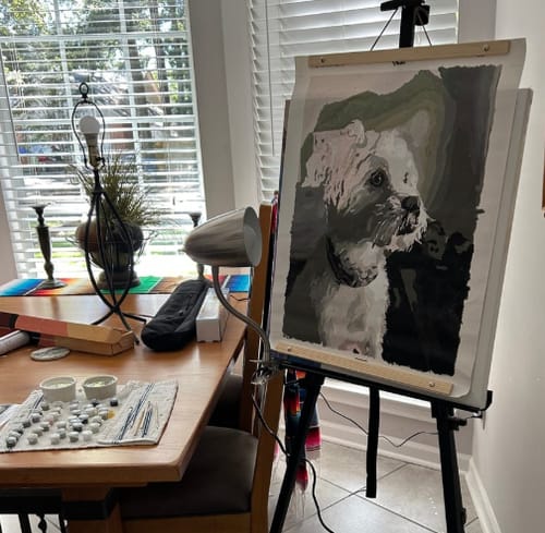 Customer photo review of Custom Paint By Numbers - Personalized Pet Portraits