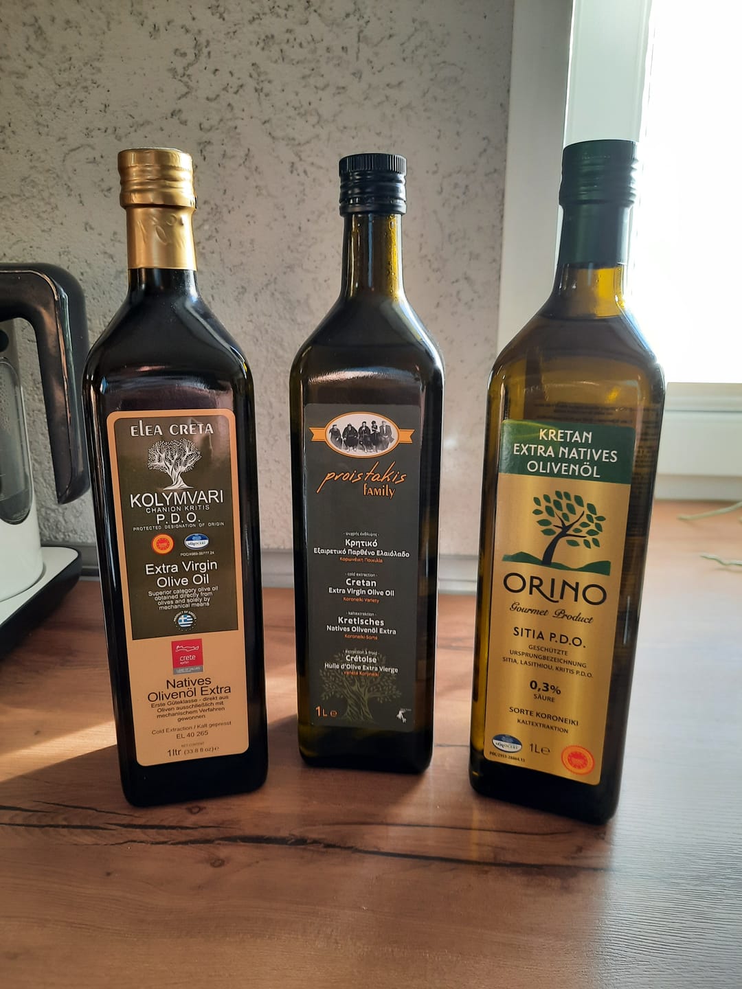 Customer photo review of Kennenlern-Set 3x 1-Liter-Flaschen extra natives Olivenöl aus Kreta von Orino Proistakis & Elea Creta