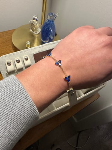 Customer photo review of Como Link Bracelet - Gold Sapphire