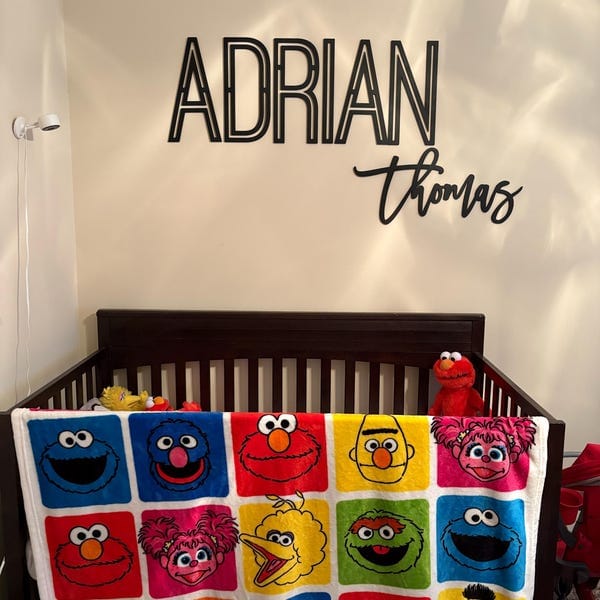 Customer photo review of First & Middle Wooden Name Sign