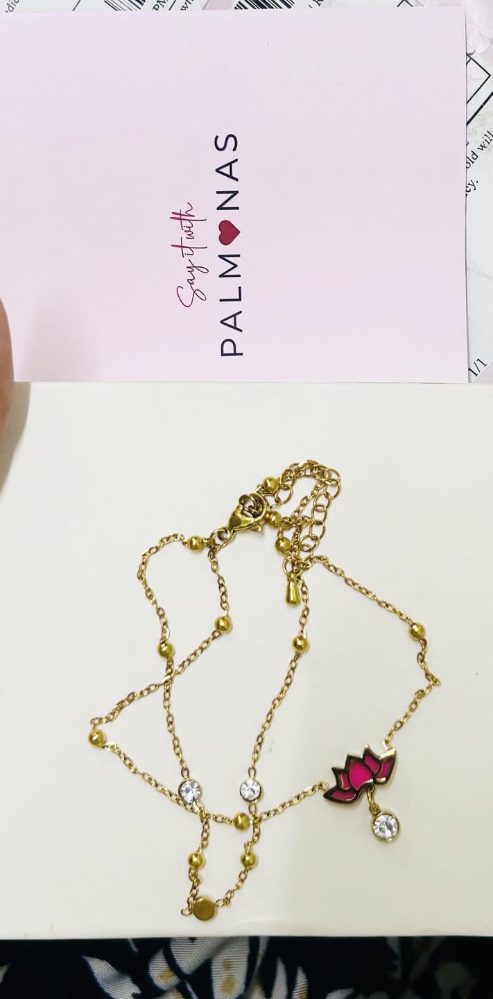 Customer photo review of Water Lily Anklet
